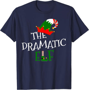 The Dramatic Elf Family Matching Group Gift Christmas Xmas T-Shirt - T-Shirt | Navy