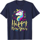 Happy New Year Unicorn New Years Eve Party T-Shirt - T-Shirt | Navy