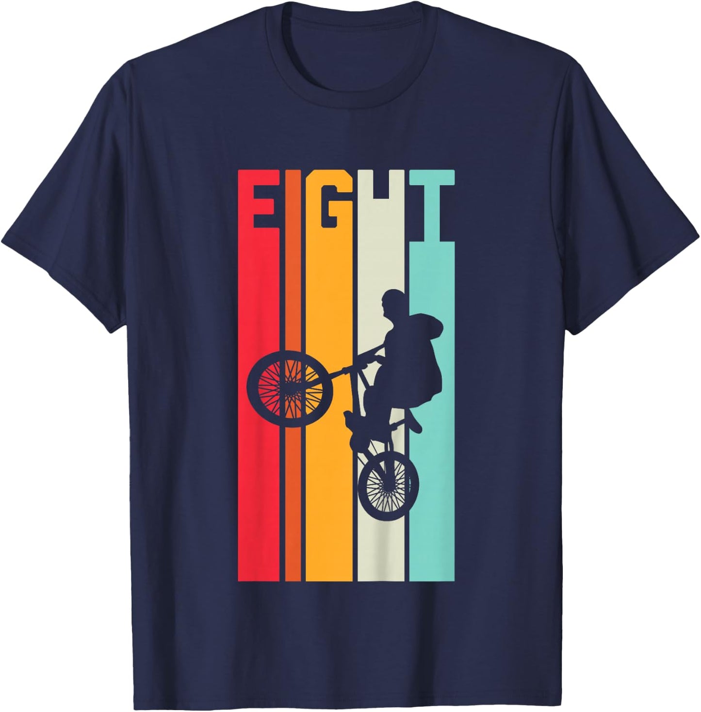 8 Year Old BMX Birthday Gift Party Boys Dirt Biking 8th T-Shirt - T-Shirt | Navy