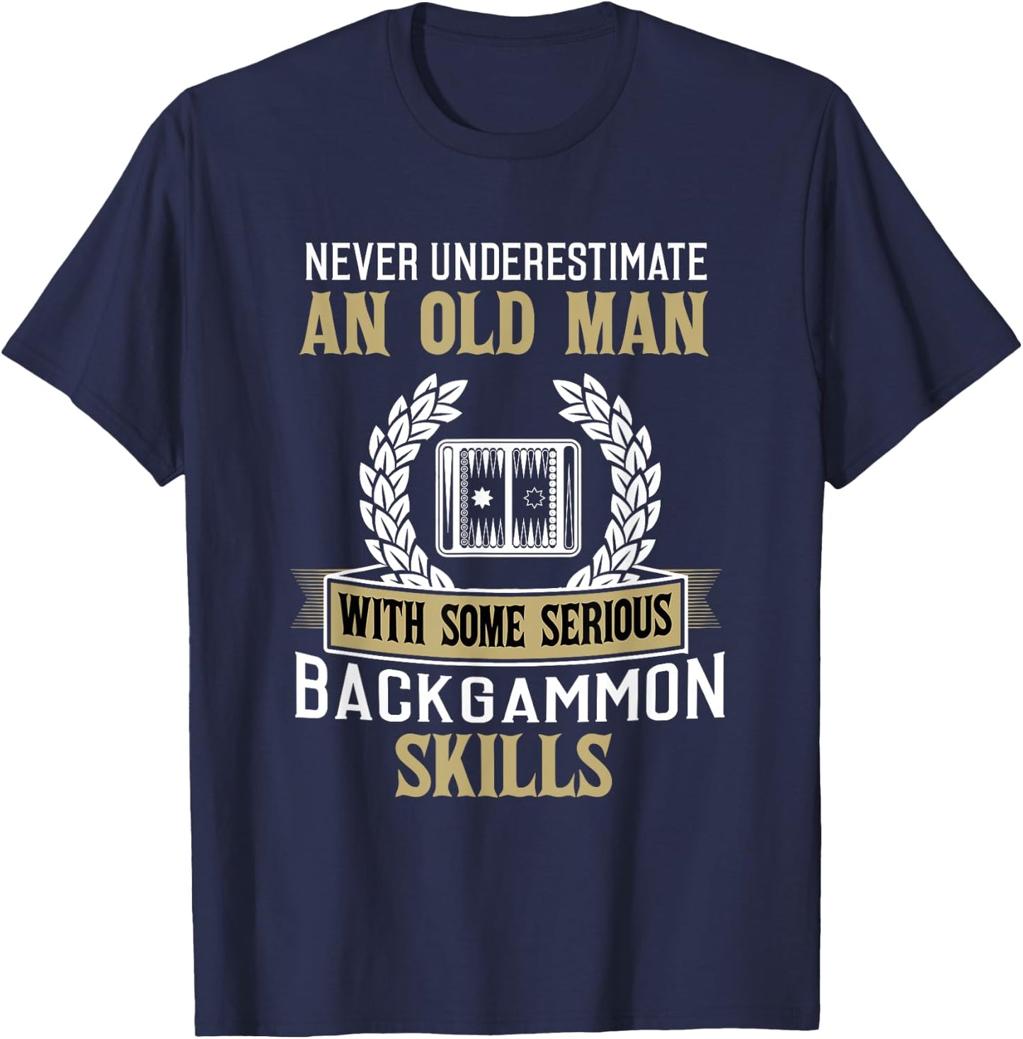 Backgammon Shirt Funny Grandpa Backgammon Player Gift T-Shirt - T-Shirt | Navy