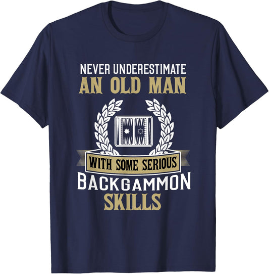 Backgammon Shirt Funny Grandpa Backgammon Player Gift T-Shirt - T-Shirt | Navy