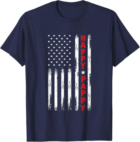 Happy Pappy shirt pappy gift Grandpa shirt Patriotic Grandpa Women Kids Men T-Shirt - T-Shirt | Navy