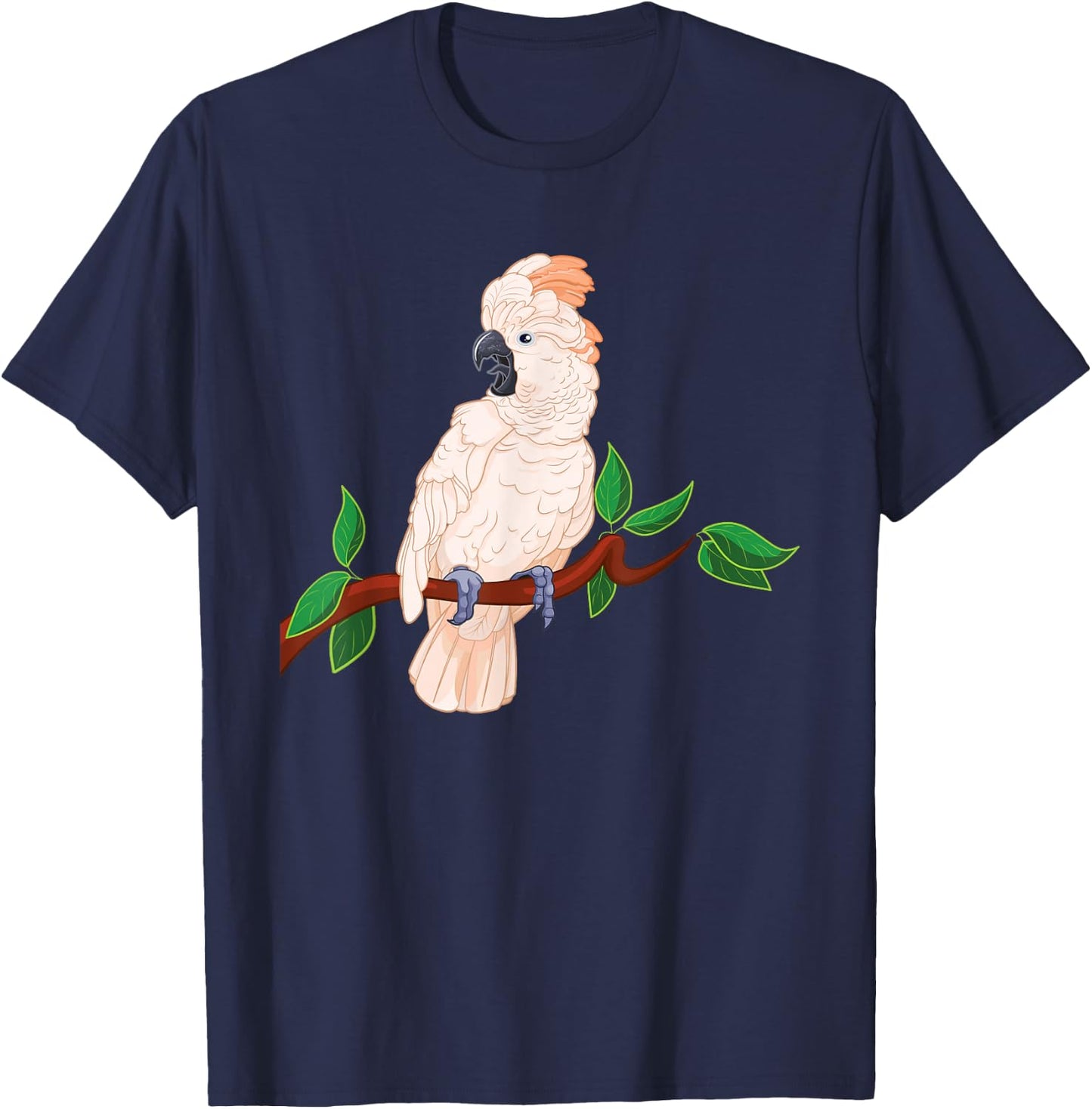 Moluccan Cockatoo on a Branch T-Shirt - T-Shirt | Navy