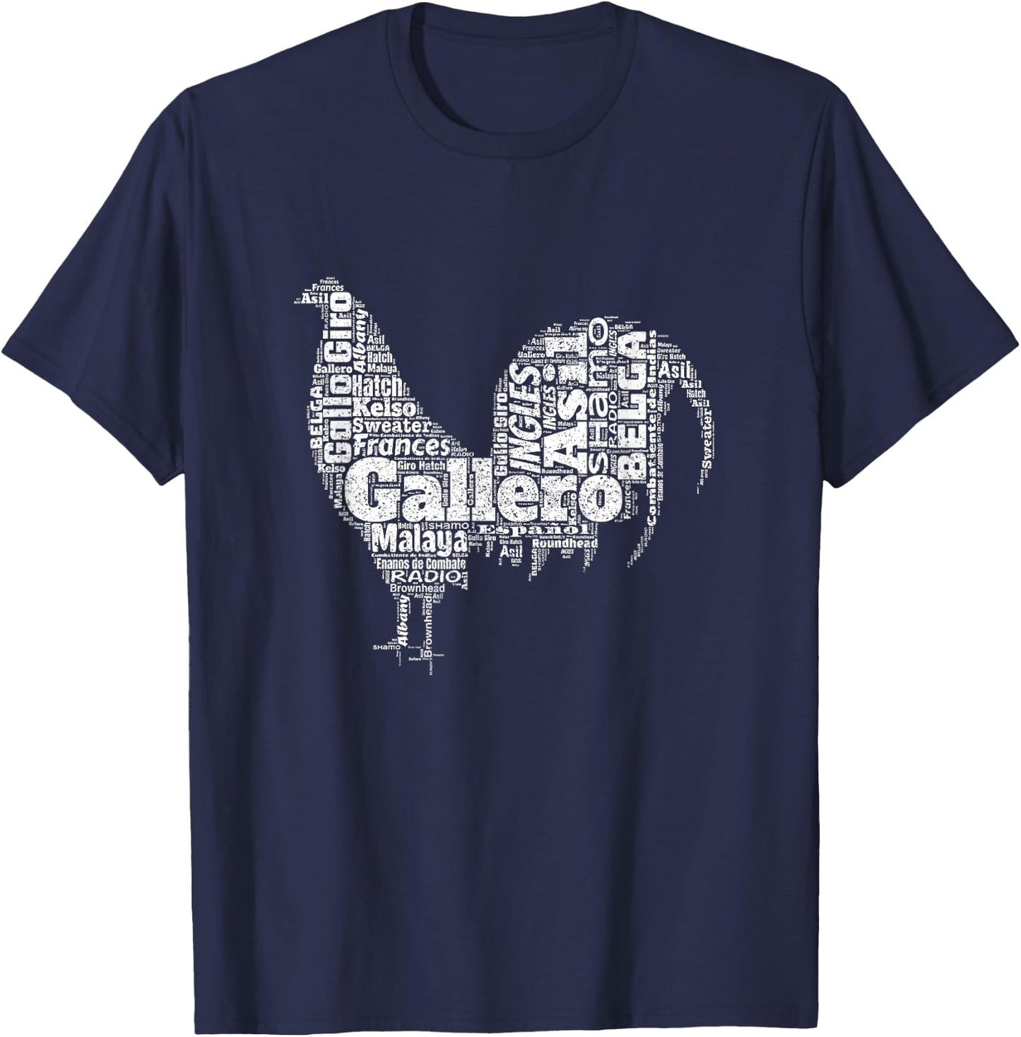 Gallero Tipos De Gallo De Pelea Silueta De Gallo T-Shirt - T-Shirt | Navy