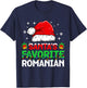 Santa's Favorite Romanian Christmas Family Matching T-Shirt - T-Shirt | Navy