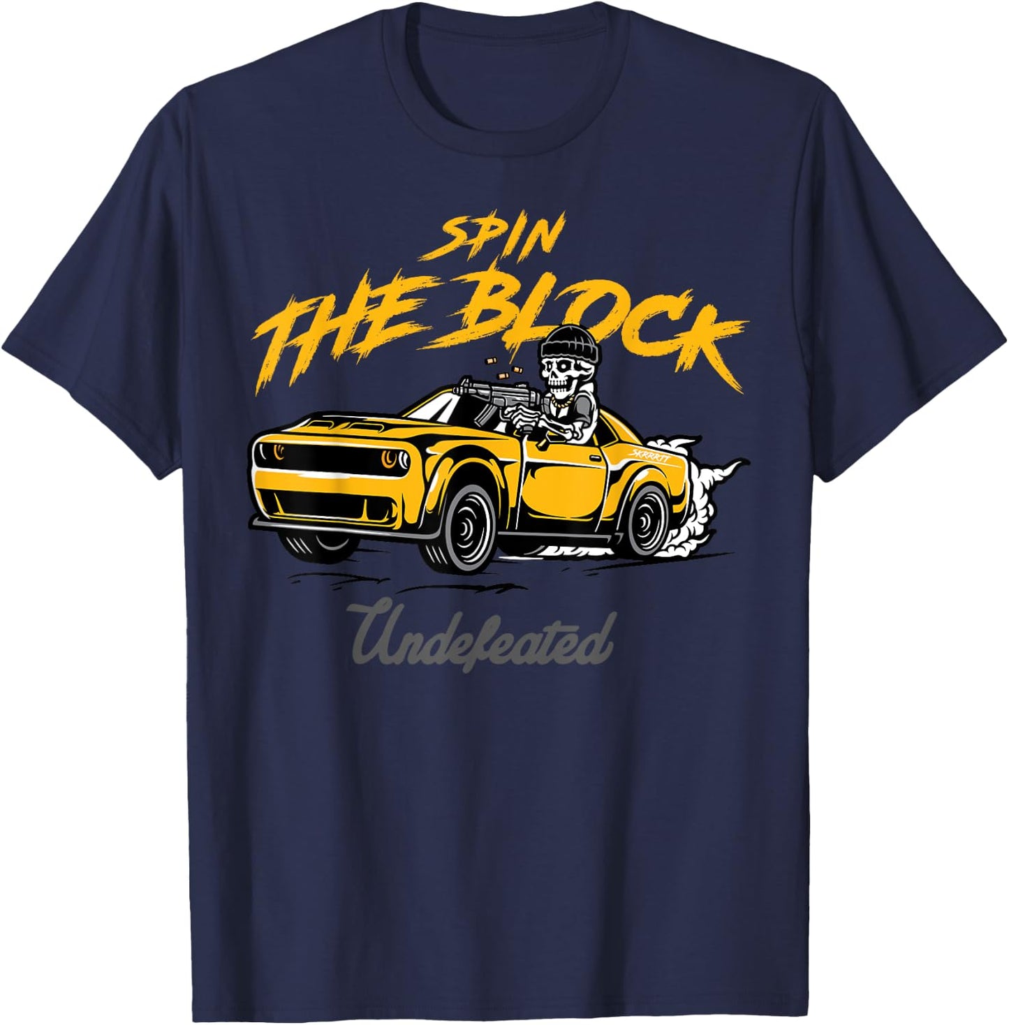 Sneaker Match SPIN THE BLOCK Charcoal University Gold T-Shirt - T-Shirt | Navy