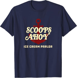 Stranger Things Scoops Ahoy Ice Cream Parlor Logo T-Shirt - T-Shirt | Navy