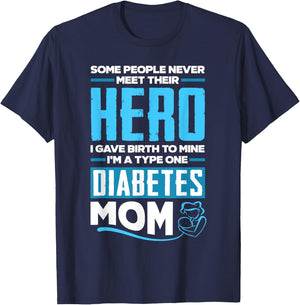 T1D Mom Diabetic Type 1 Diabetes Awareness T-Shirt - T-Shirt | Navy