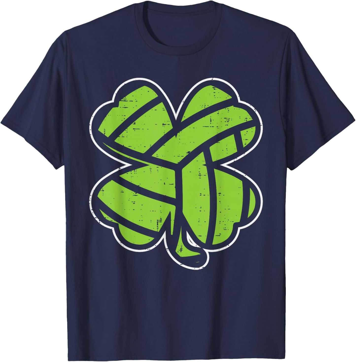 Volleyball Shamrock Clover St Patricks Day Lucky Sports Gift T-Shirt - T-Shirt | Navy