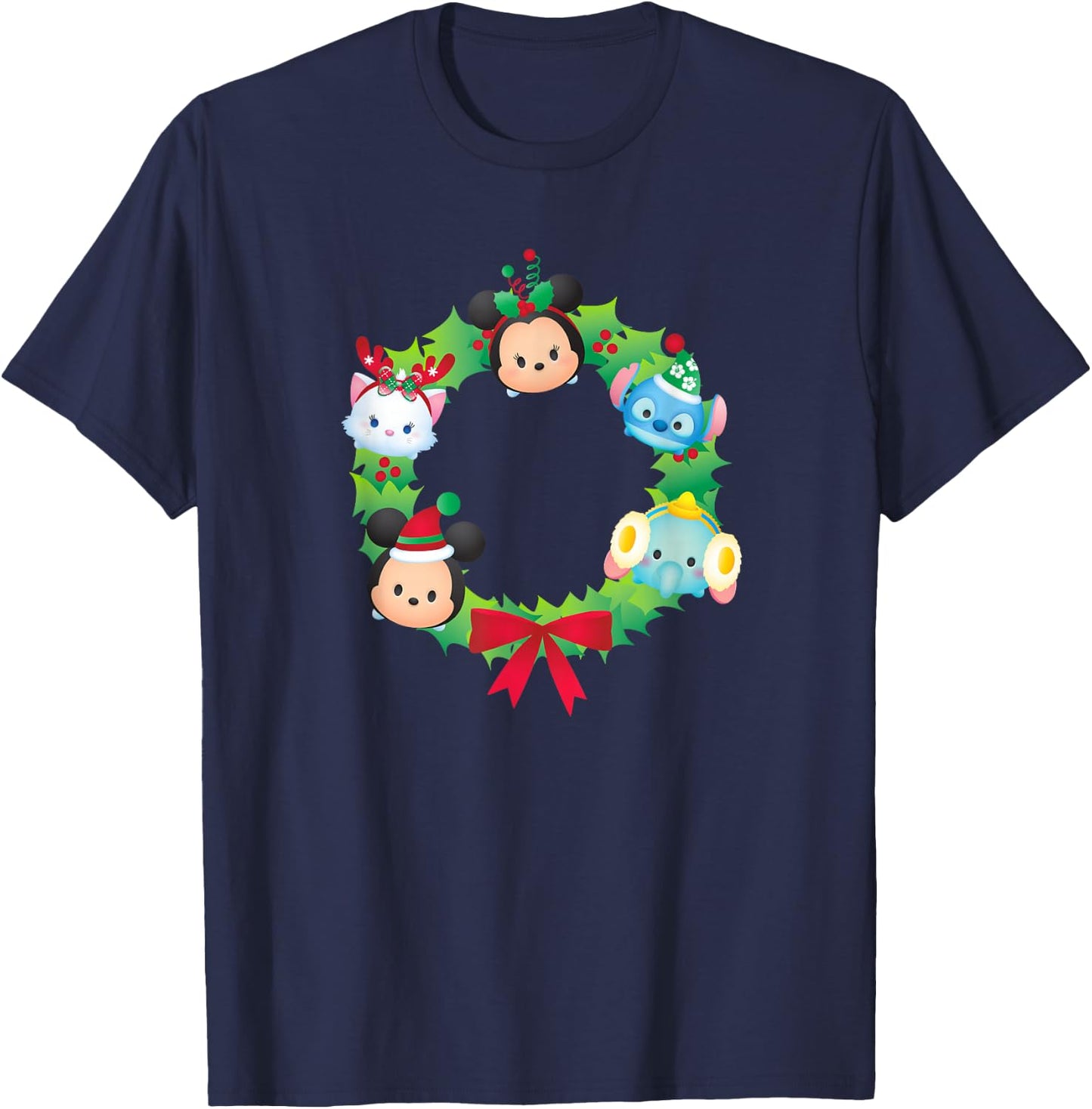 Tsum Tsum - Christmas Wreath T-Shirt - T-Shirt | Navy