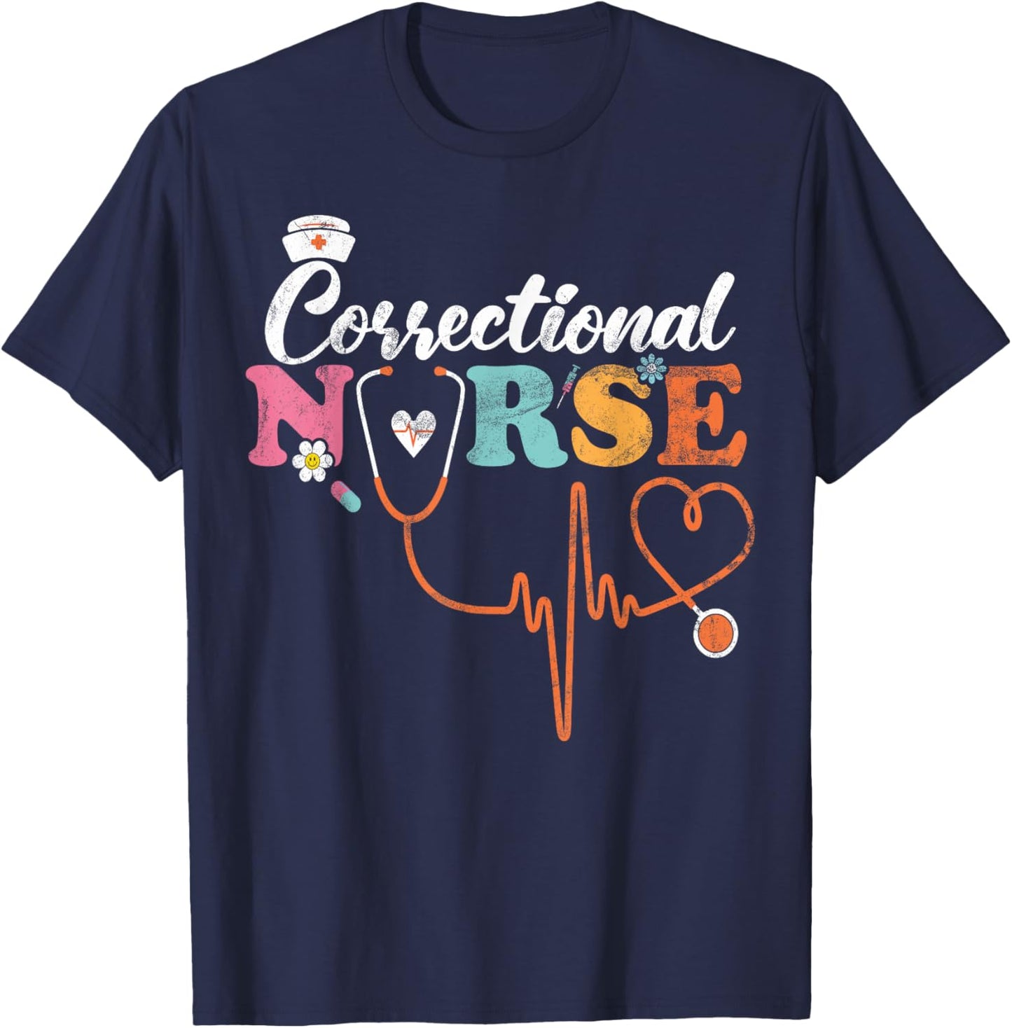 Correctional Nurse Corrections Nursing Department Nurse T-Shirt - T-Shirt | Navy