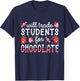 Funny Will Trade Students For Chocolate Teacher Valentines T-Shirt - T-Shirt | Navy
