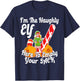 Sexy Elf Here Empty Your Sack Rude Naughty Christmas Candy T-Shirt - T-Shirt | Navy