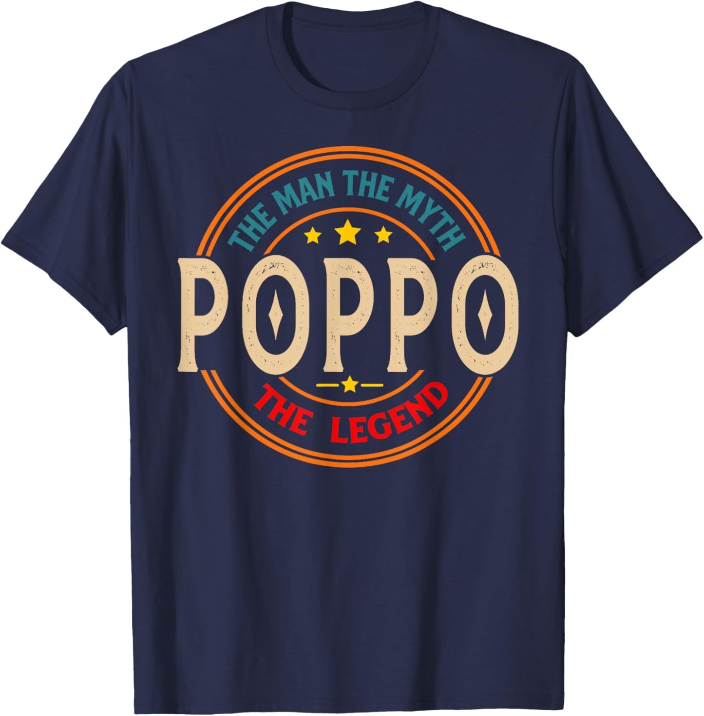 POPPO The Legend The Man, Funny POPPO Fathers Day T-Shirt - T-Shirt | Navy