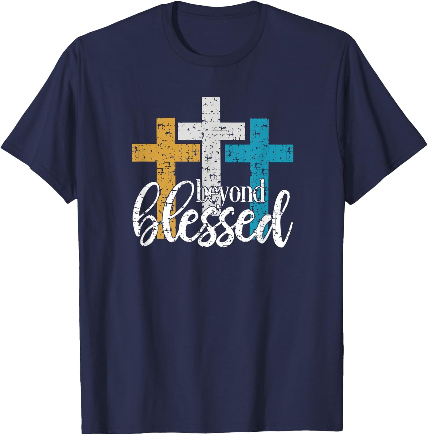 Inspirational Christian Gift those Blessed Great Easter T-Shirt - T-Shirt | Navy