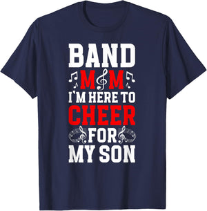 Band Mom Cheer For My Son Marching Band Mother T-Shirt - T-Shirt | Navy