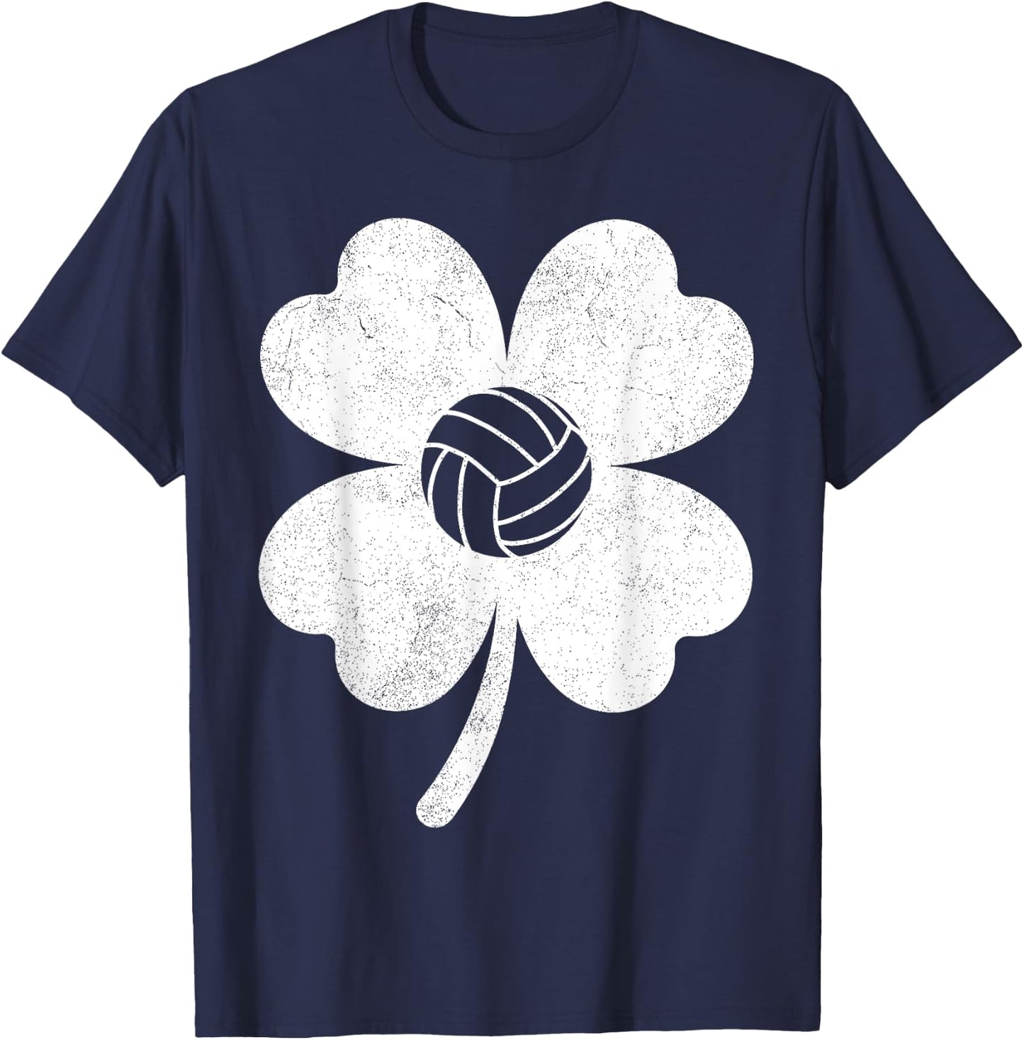 Volleyball St Patrick Day Clover Shamrock Boys Girls Player T-Shirt - T-Shirt | Navy