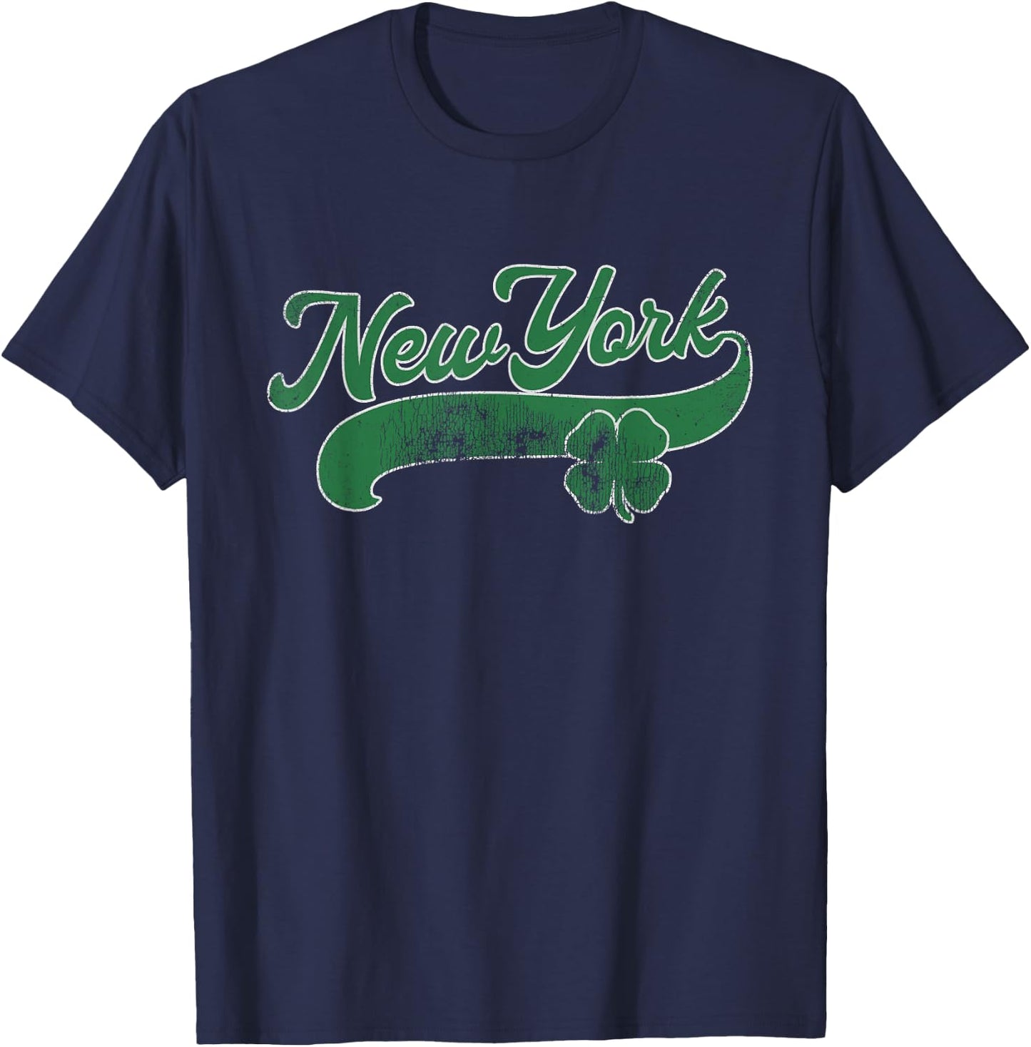 New York Shamrock St. Patrick's Day Saint Paddy's Irish Gift T-Shirt - T-Shirt | Navy