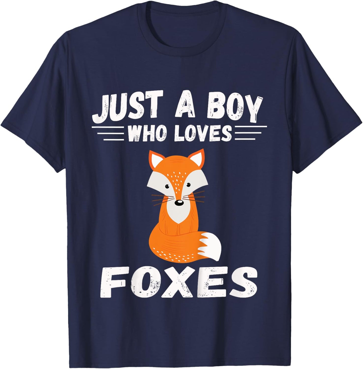 Kids Boy Fox Shirt Gifts Just a Boy Who Loves Foxes T-Shirt - T-Shirt | Navy