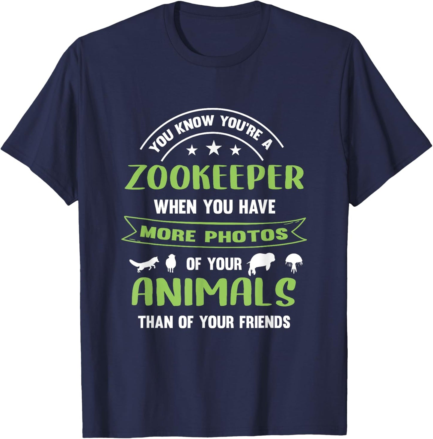 Zoo Keeper Zookeeper Photos Animals Friends Animal Keeper T-Shirt - T-Shirt | Navy