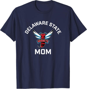 Delaware State University DSU Hornets Arched Mom T-Shirt - T-Shirt | Navy