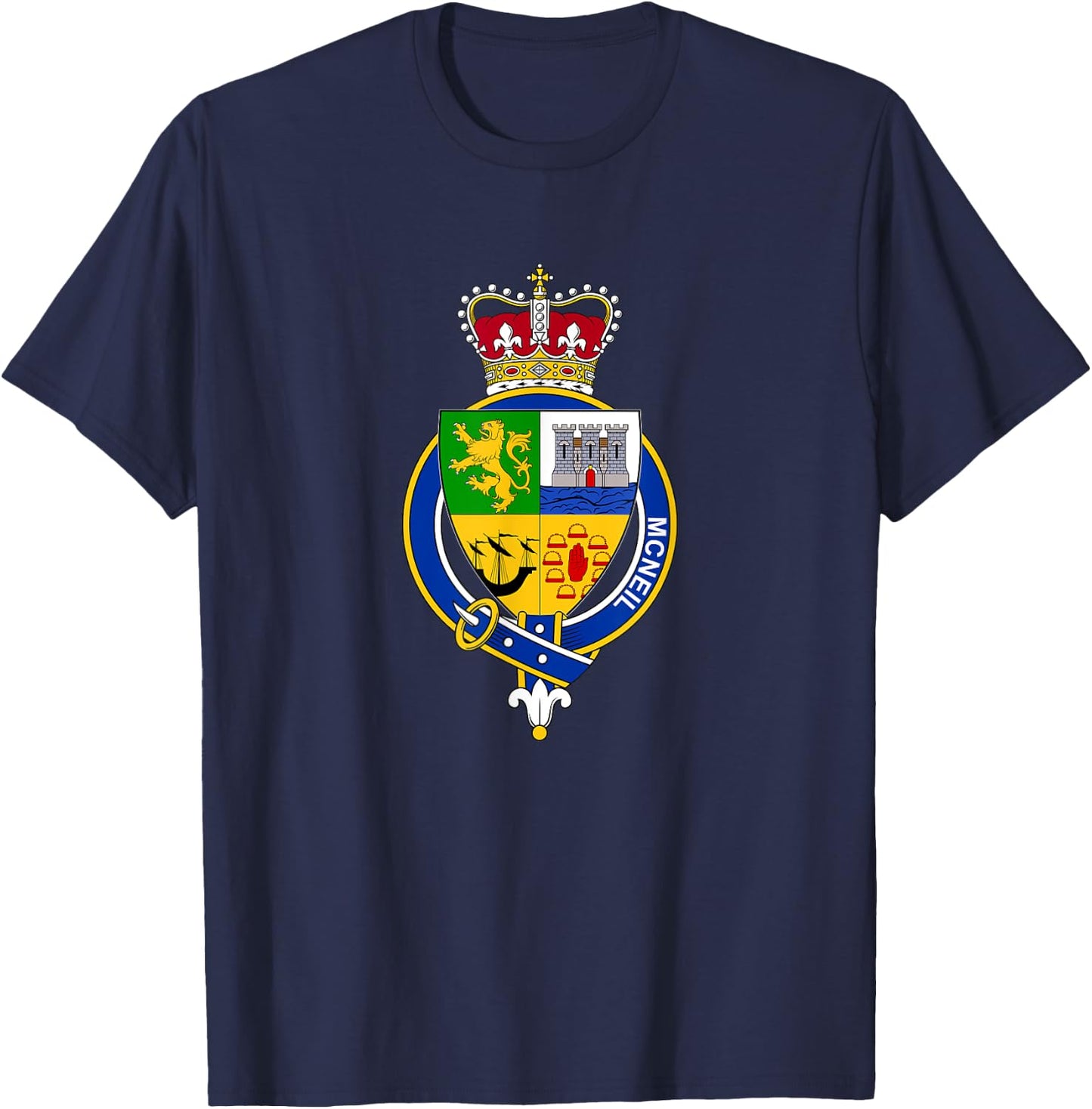 McNeil Coat of Arms - Family Crest T-Shirt - T-Shirt | Navy
