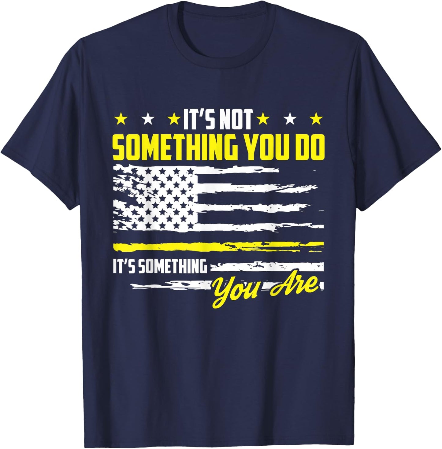 911 American Flag Dispatch-er USA Thin Gold Line Operator T-Shirt - T-Shirt | Navy