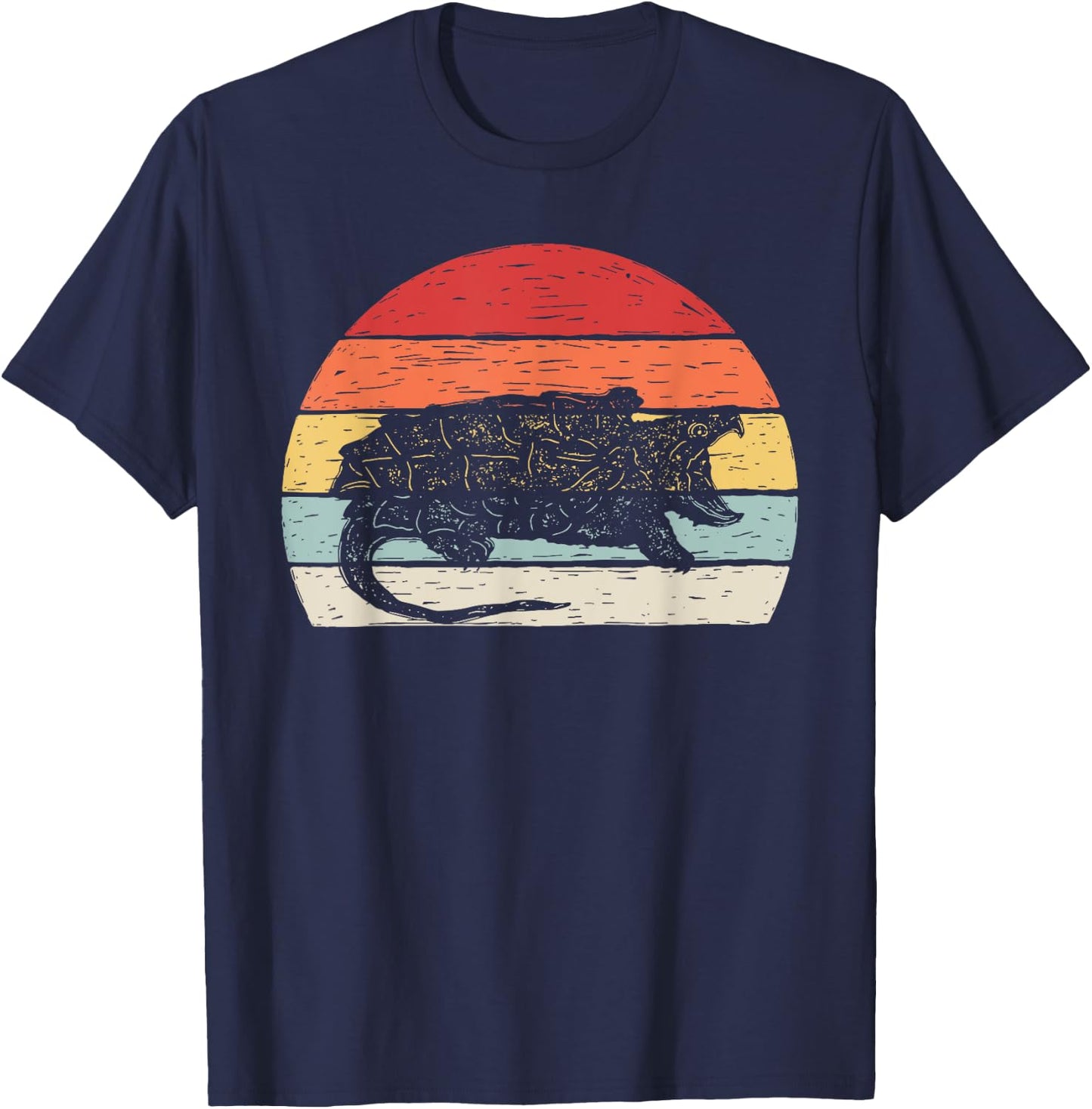 Catch Some Rays Vintage Retro Snapping Turtle T-Shirt - T-Shirt | Navy