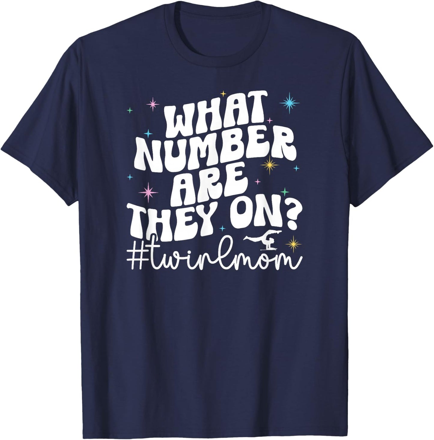 Groovy Baton Twirl Mom Baton Twirling Mom Baton Twirl Mother T-Shirt - T-Shirt | Navy