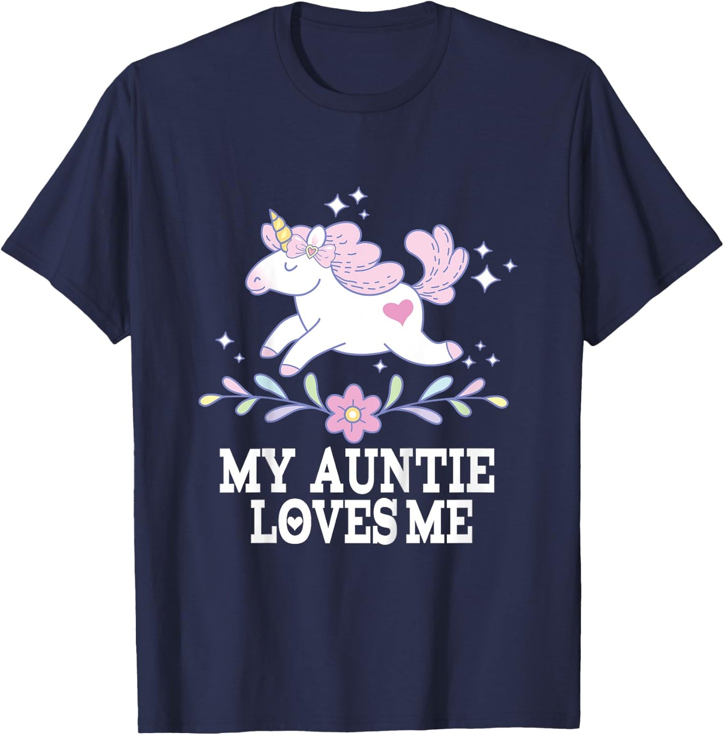 My Auntie Loves Me Unicorn Niece T-Shirt - T-Shirt | Navy