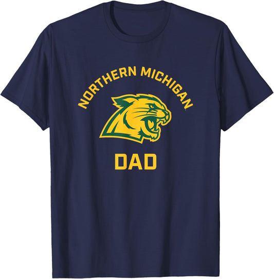 Northern Michigan University NMU Wildcats Arched Dad T-Shirt - T-Shirt | Navy