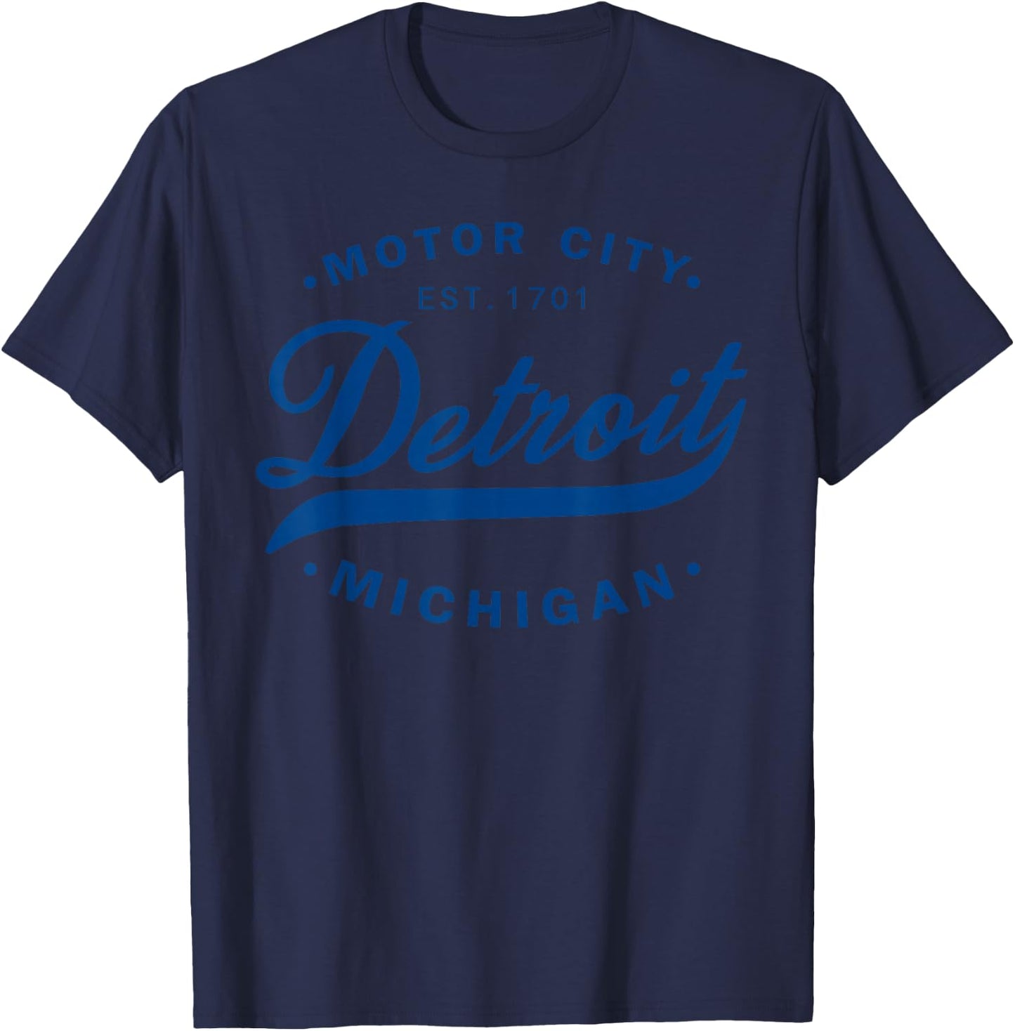 Classic Michiganians Vintage Detroit Motor City Michigan MI T-Shirt - T-Shirt | Navy