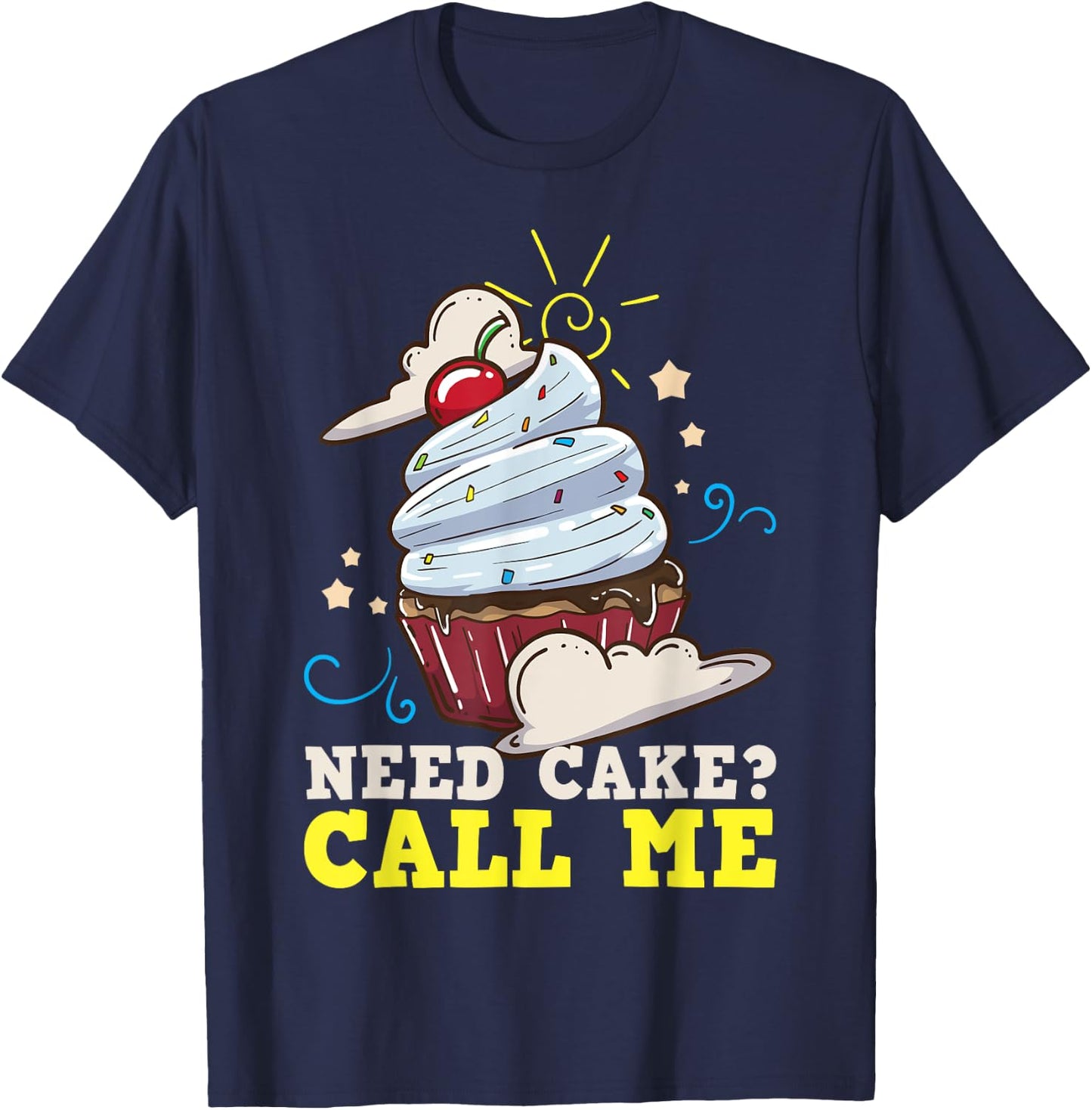 Baker Baking Cake Cupcake Gift T-Shirt - T-Shirt | Navy