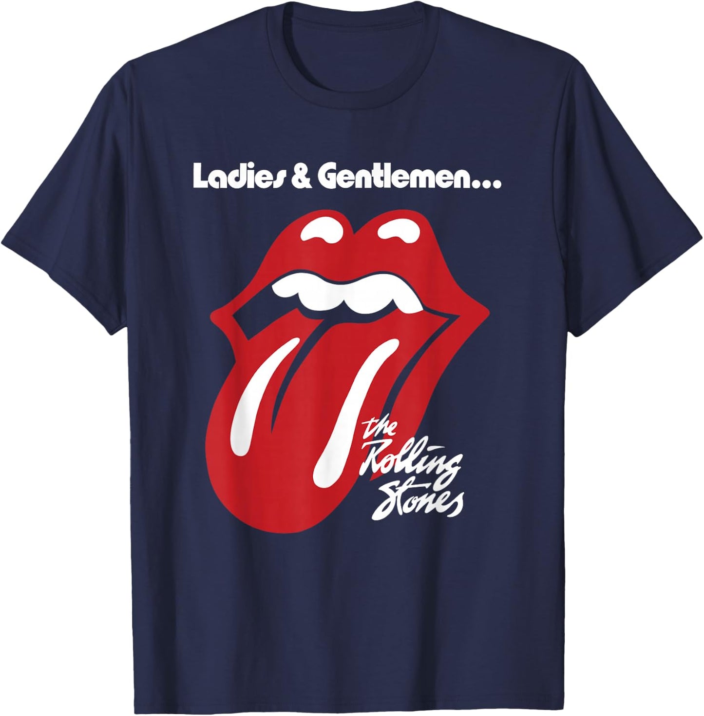 Official Rolling Stones Ladies & Gentlemen Black T-Shirt - T-Shirt | Navy