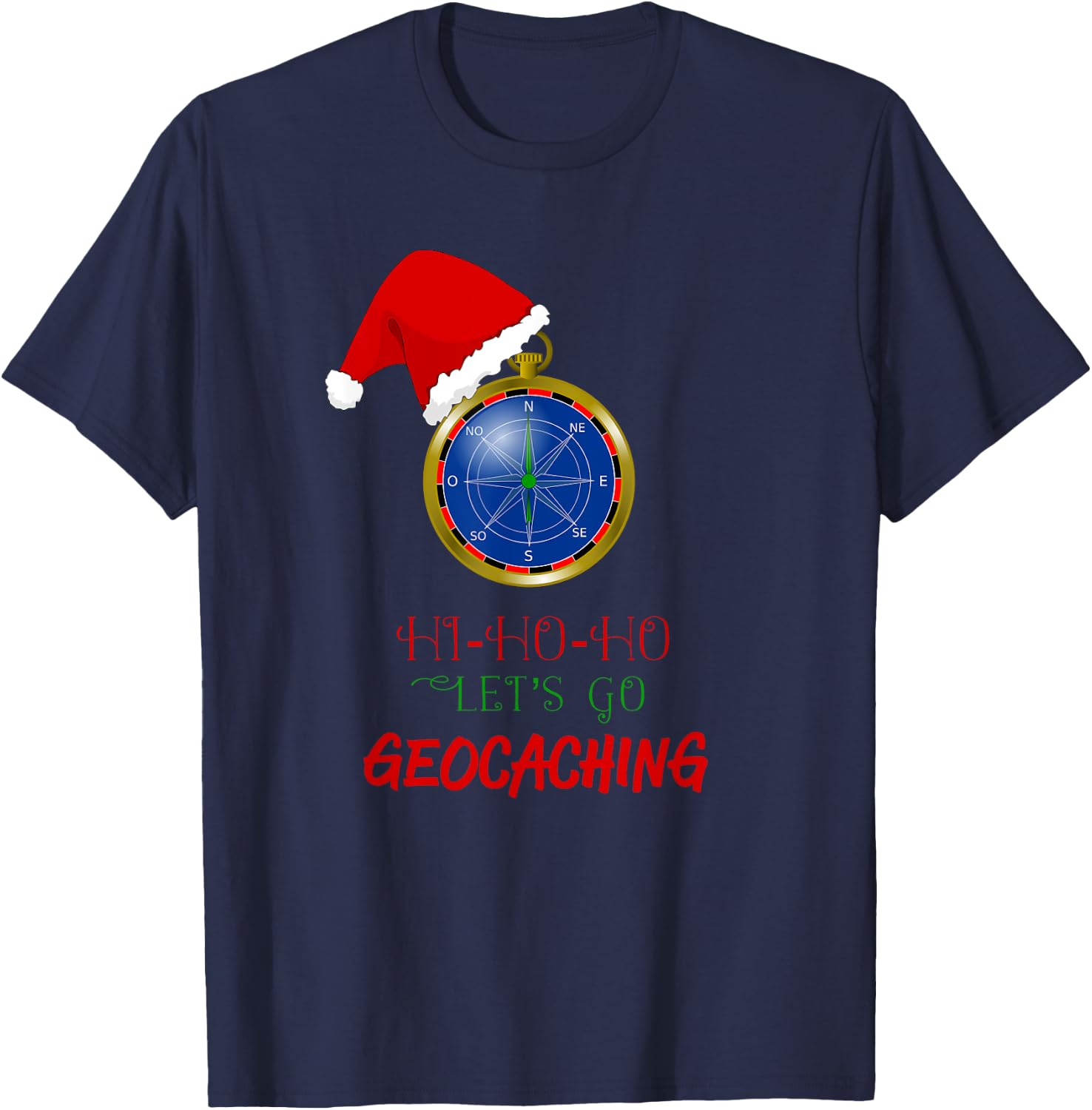 Geocaching Treasure Hunt Christmas Fun-Geocaching Worldwide T-Shirt - T-Shirt | Navy