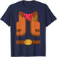 Funny Western Sheriff Halloween Cowboy Vest Simple Costume T-Shirt - T-Shirt | Navy