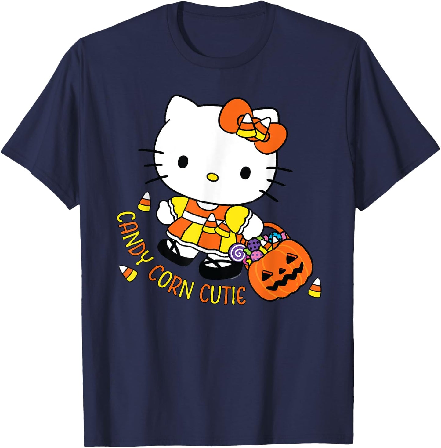 Hello Kitty Candy Corn Cutie Halloween T-Shirt - T-Shirt | Navy