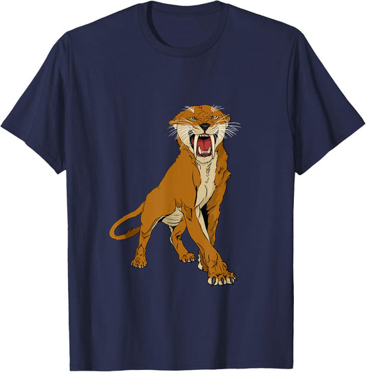 Saber Toothed Cat Head Gift Saber Toothed Tiger Lovers T-Shirt - T-Shirt | Navy