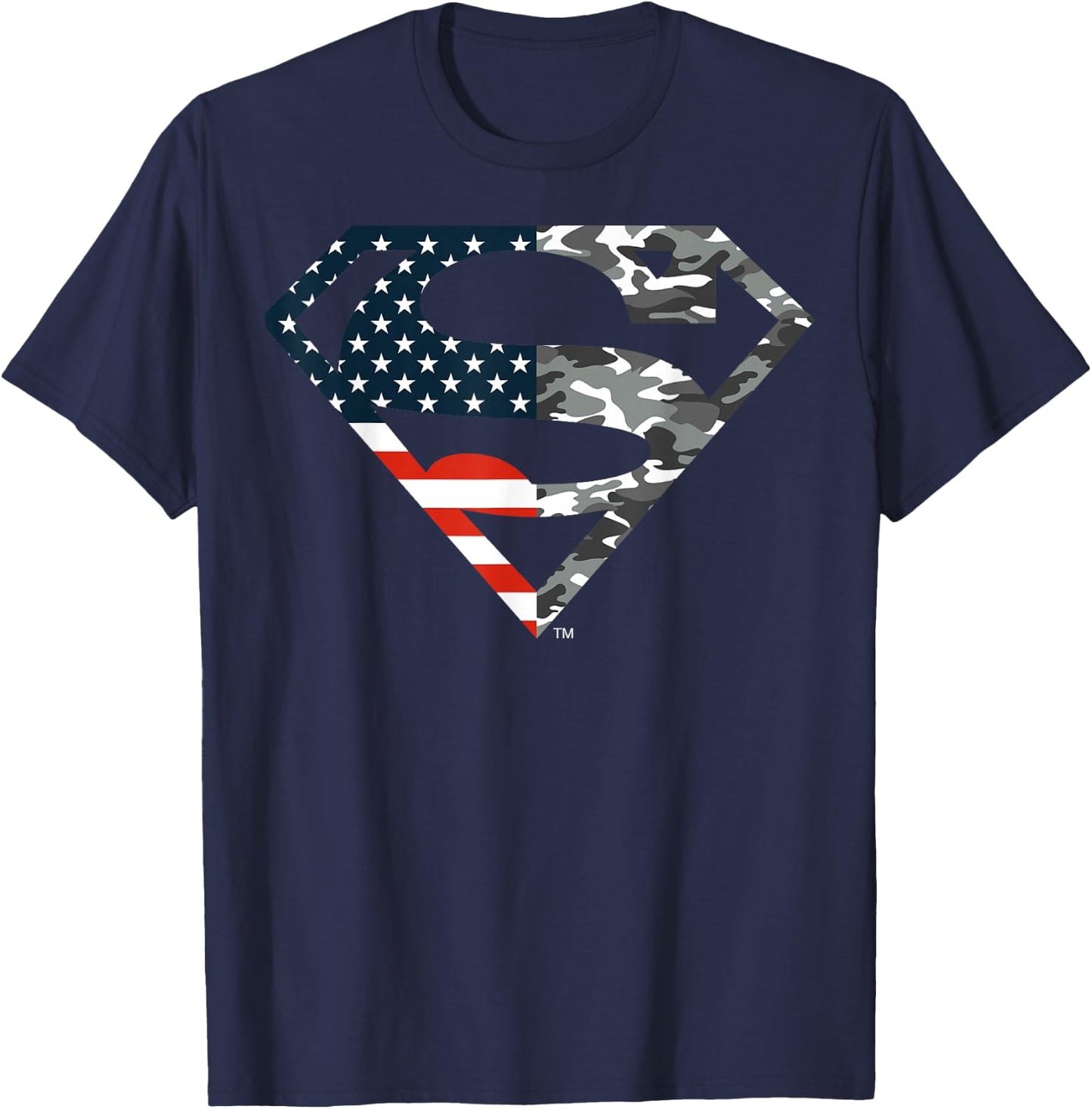 DC Comics Superman American Flag Camo Logo Small T-Shirt - T-Shirt | Navy