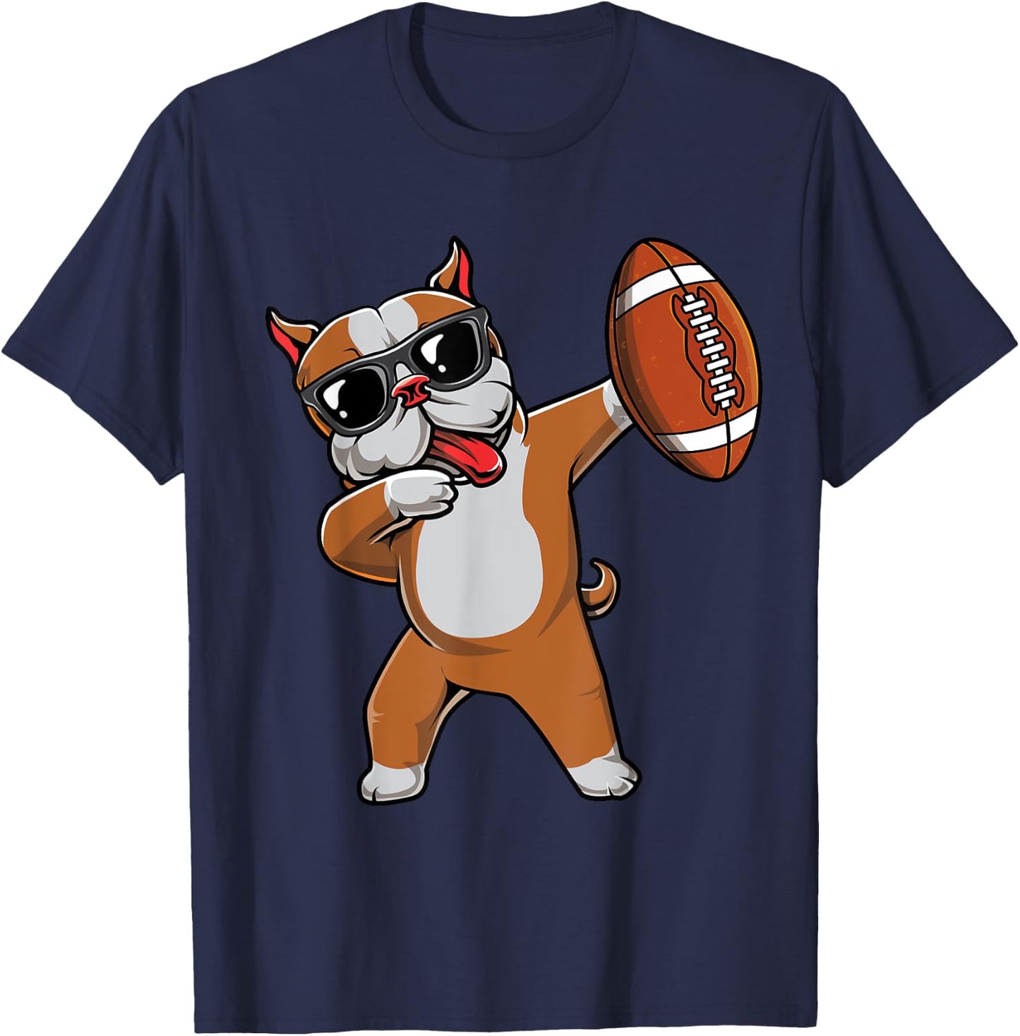 Dabbing Pitbull Dog Cute Pit Bull Dab Boys Football Gift T-Shirt - T-Shirt | Navy