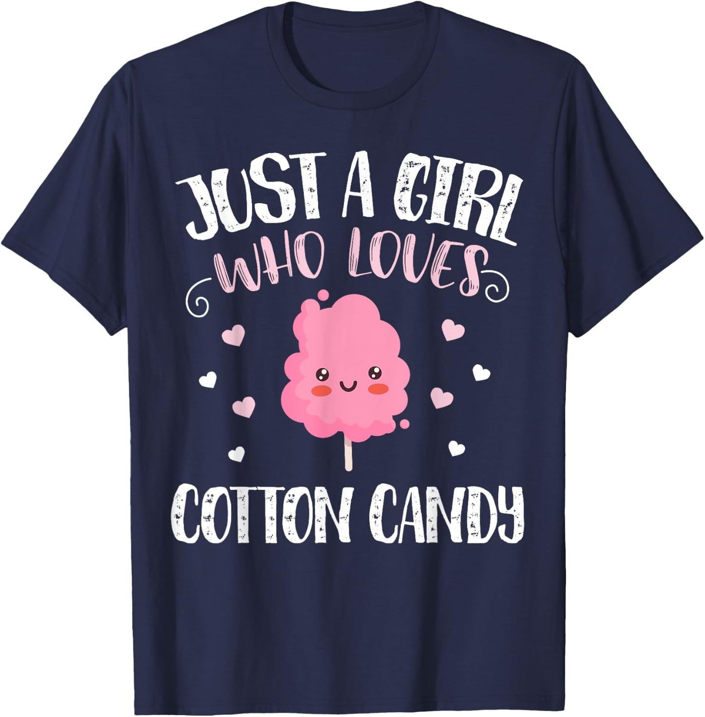 Just A Girl Who Loves Cotton Candy - Funny Cotton Candy T-Shirt - T-Shirt | Navy