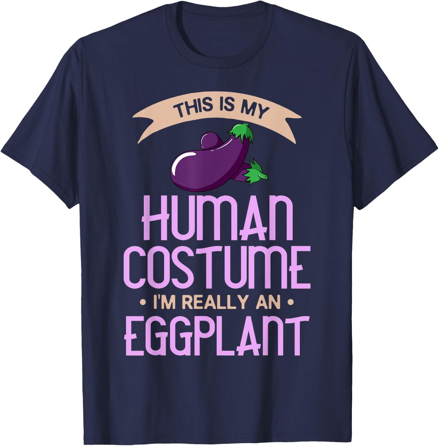 Eggplant Costume Gift Funny Indian Parmesan T-Shirt - T-Shirt | Navy