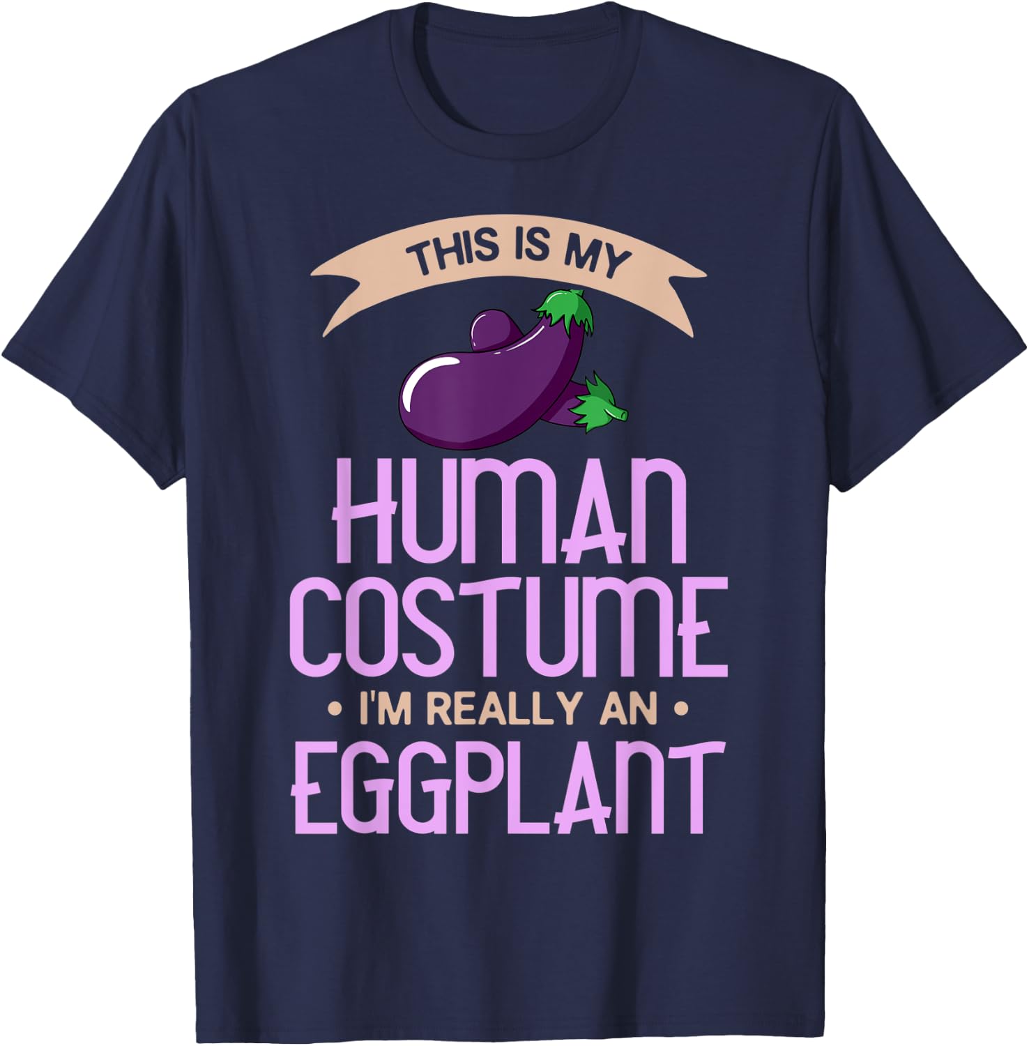 Eggplant Costume Gift Funny Indian Parmesan T-Shirt - T-Shirt | Navy