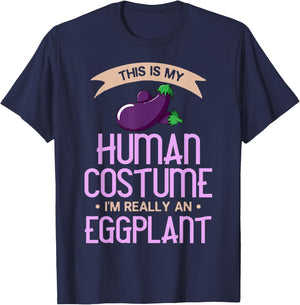 Eggplant Costume Gift Funny Indian Parmesan T-Shirt - T-Shirt | Navy