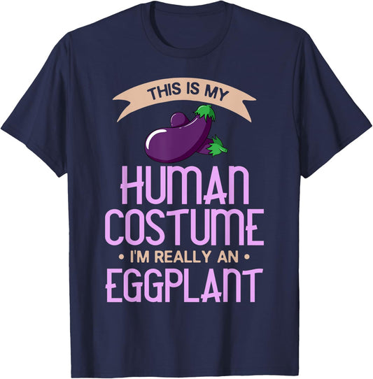 Eggplant Costume Gift Funny Indian Parmesan T-Shirt - T-Shirt | Navy