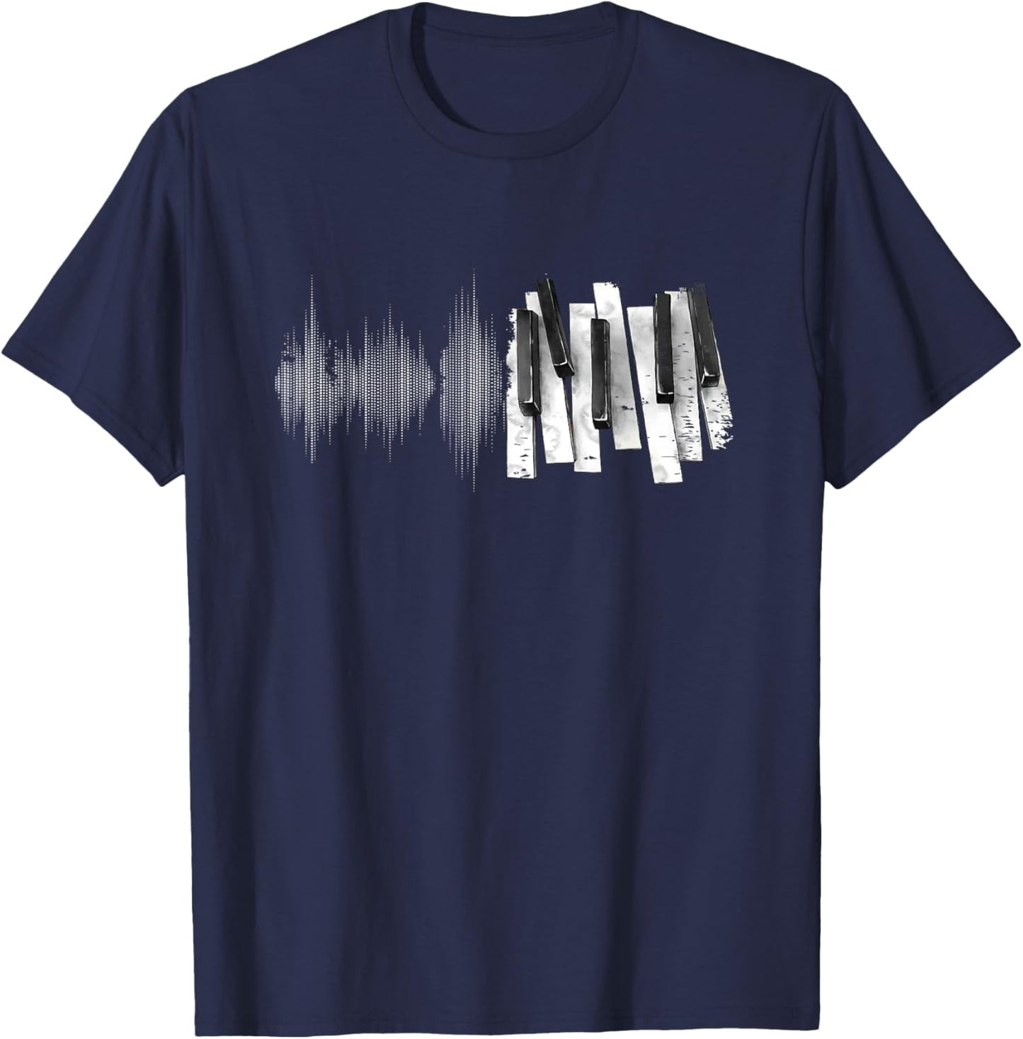 Keyboard Heartbeat Cool Piano and Organ Player Novelty T-Shirt - T-Shirt | Navy