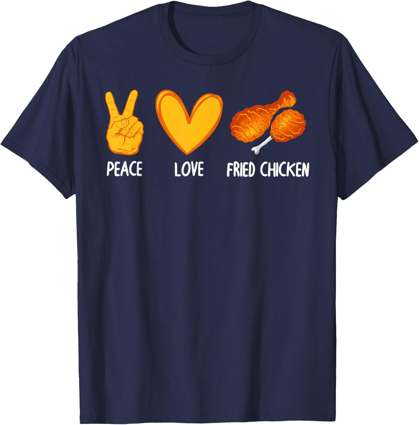 Cute Fried Chicken Design Women Fried Chicken Lover T-Shirt - T-Shirt | Navy