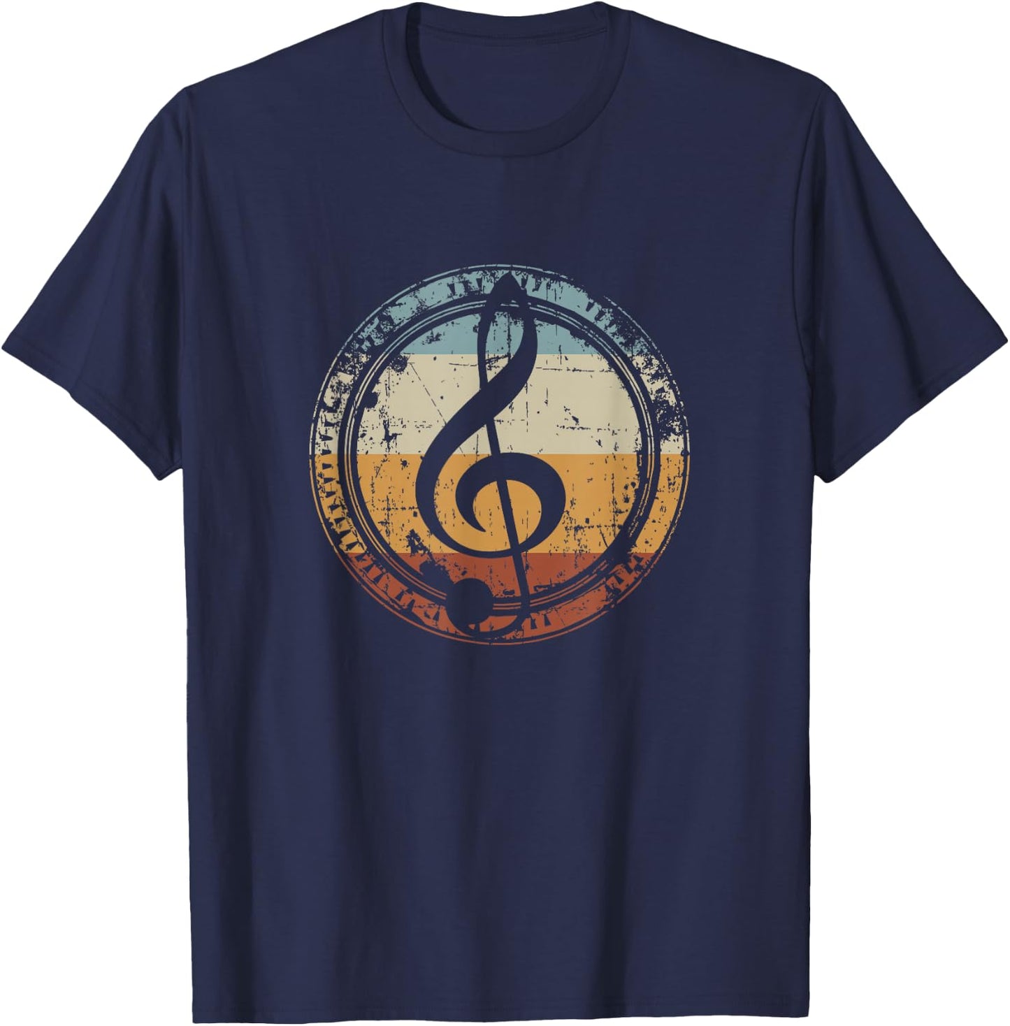 Treble Clef Treble Clef for Musicians Teachers Vintage T-Shirt - T-Shirt | Navy
