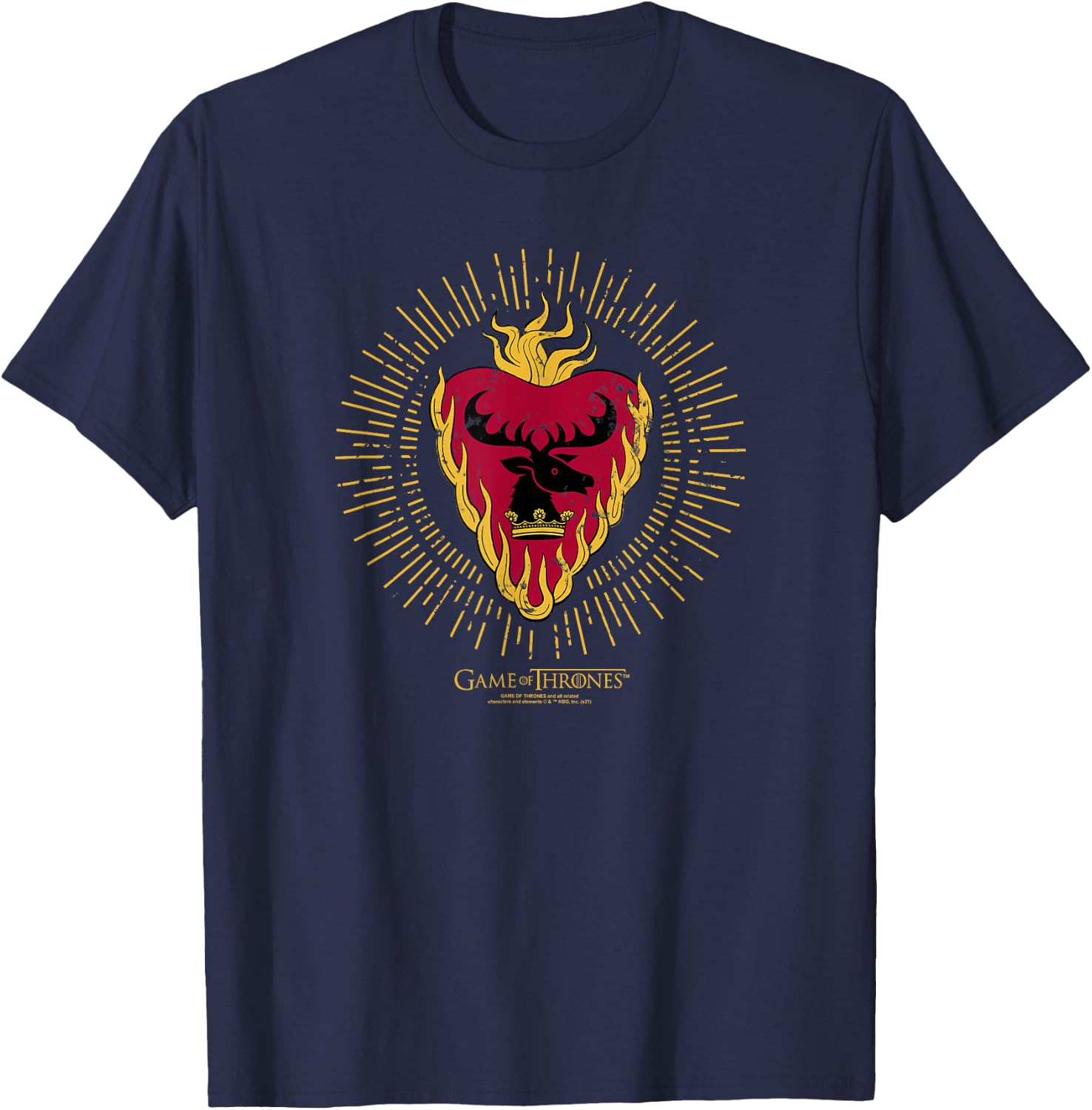 Game of Thrones Stannis Baratheon Burst Sigil T-Shirt - T-Shirt | Navy