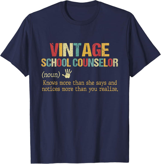 National School Counseling Week School Counselor Definition T-Shirt - T-Shirt | Navy